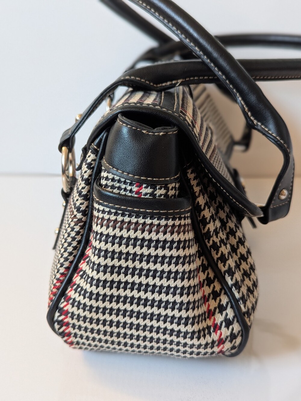 RALPH LAUREN CHAPS Houndstooth Plaid Bag - Picture 6 of 12